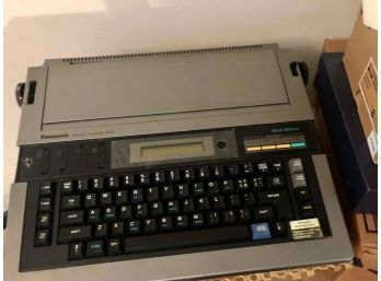 Panasonic Electric Typewriter With Papers And Cover MINT