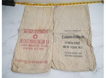 2 Vintage Bank Bags Chemical And Chase Bank NYC