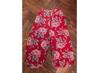 MId Century! Rayon Floral Pants Size Small