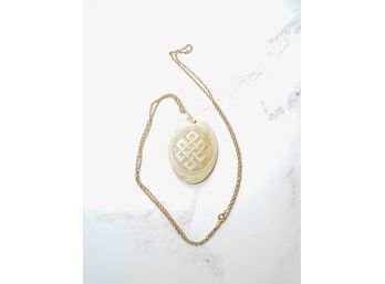 Vintage Necklace Celtic Carving Gold Chain