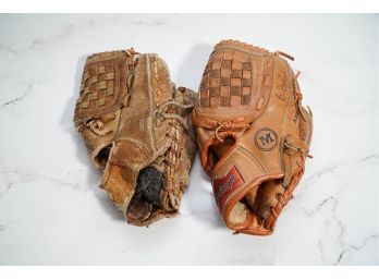 2 Vintage Baseball Mitts