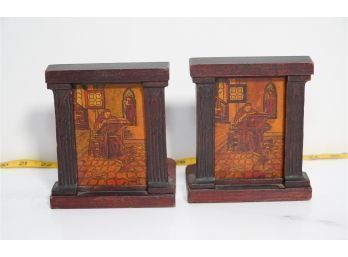 Pair Of Craftsmen Wood Bookends