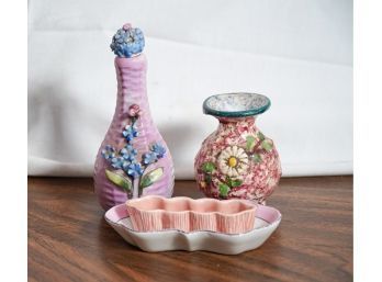 Group Of 3 Vintage Porcelain Miniatures ~ PINK!