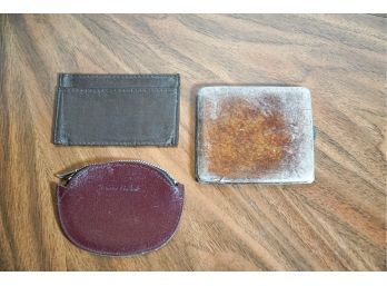 Group Of Three Vintage  Leather Wallets/ Change Purses