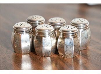 Set Of 6 Salt  & Pepper Shakers Sterling Silver