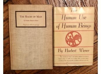 Review Copy Of  The Human Use Of Human Beings Norbert Weiner 1950 ~ The Races Of Man By Robert Bennet Bean