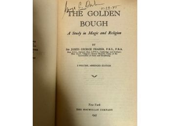 The Golden Bough By Sir James George Frazer 1945