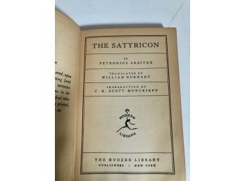 The Satryicon By Petronius Arbiter Translated By William Burnaby Modern Library