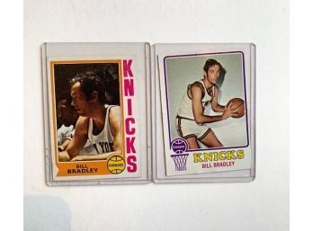 2nd SET Of Bill Bradley Knicks Basketball Cards 1974