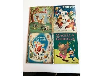 Lot Of 4 Golden Books Including  Bambi And Frosty And Magilla Gorilla!