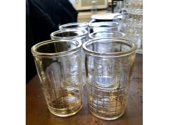Set Of 6 Vintage Clear Juice Glasses