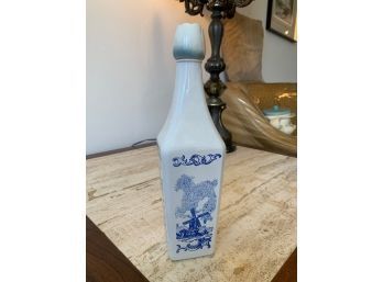Vintage, Vandermint, Creme De Menthe, Blue And White Liquer Bottle