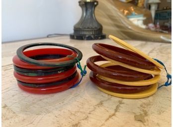 2 Sets Of Bangle Bracelets Bakelite Separators