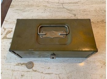 Vintage Army Green Metal Box