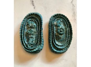 Turquoise Finish Over Brass Buckles