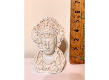 Elegant White Porcelain Buddha Bust