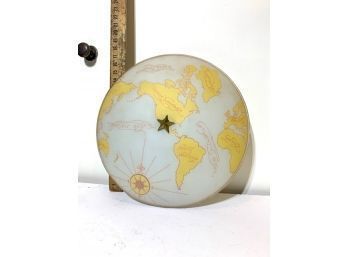Round Frosted World Map Ceiling Light Shade
