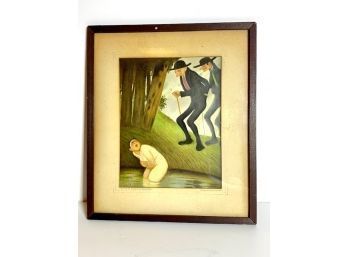 August Geigenberger  ' Susanna From The Country' Framed Print