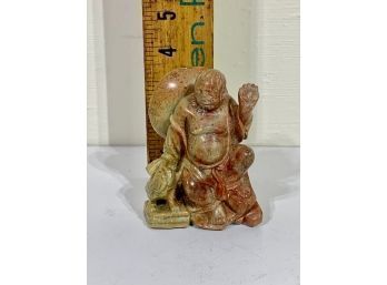 Early 1900's Soapstone Carved Sitting Asian Man