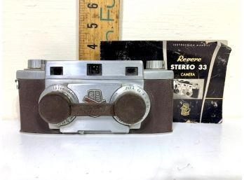 Revere Stereo 33 Camera With Booklet And Case