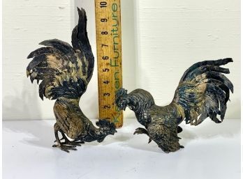 Pair Of Roosters Marked Sterling Silver RACO  925.    ~~~ Weight 26.75