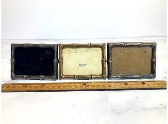 3 Tiffany & Co Makers Sterling 2 1/2 X 3 12' Bamboo Frames, One With Perpetual Calendar