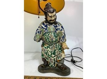 Vintage Asian Man Ceramic Figurine Lamp