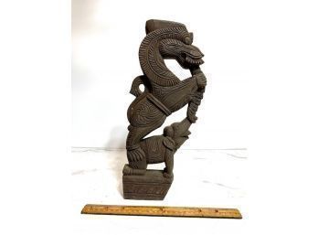 Architectural Carved South  Indian Sculpture Horse On Elephant