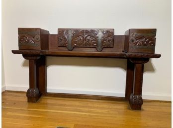 Exquisite Solid Wood Arts & Crafts Side Board See Detail And Brass Hardware!