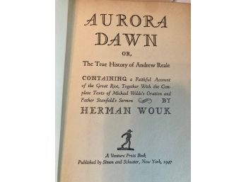 Aurora Dawn By Herman Wouk First Edition 1947 Simon And Schuster