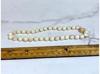 Graduated White Coral Necklace With 14k Clasp