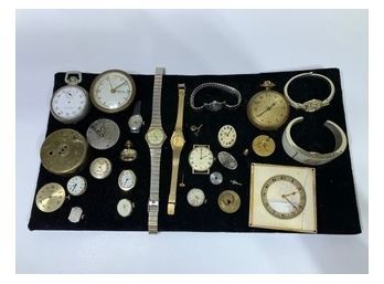 Lot Of Watches And Watch/clock Parts