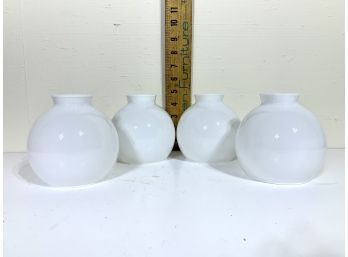 Set Of 4 Milk Glass Lamp Globes