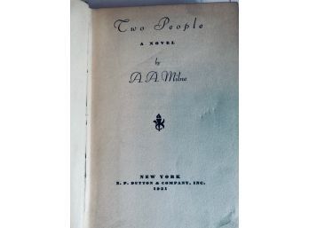 RARE A.a. Milne Two People First Edition 1931