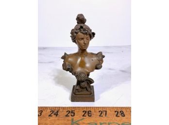 Bronze Victorian Bust Of Woman