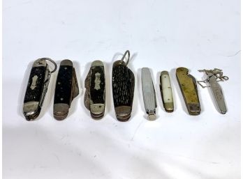 Lot Of 8 Assorted Vintage Pocket Knives One Pipe Tamper