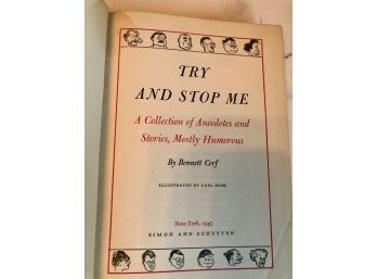 Try And Stop Me By Bennett Cerf  1945 First Edition