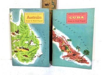 Cuba And Australia Around The World Program With Stamps Intact 1955/6 Doubleday