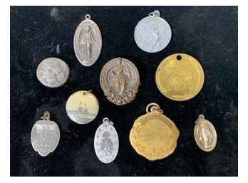 Lot Of Religious Charms, Some Sterling