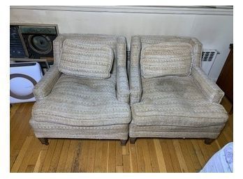 MCM Pair Of Club Chairs, Need Recovering , But SUPER Comfortable!