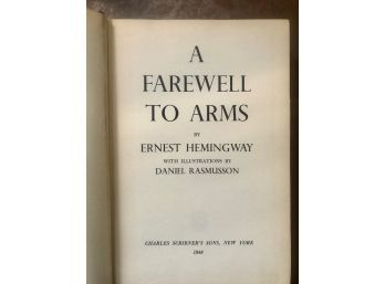 A Farewell To Arms By Ernest Hemingway Nice Edition 1948 Scribner's