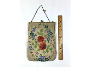 Larger Floral Petit Point Bag ~ Strong Colors