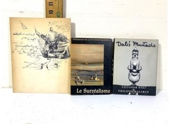 Group Of Three 3 Salvador Dali Books!  Dali's  Moustache, Le Surrealism, 9th Festival Belge D'ete '52,54, 56