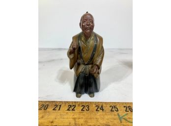 Antique Bronze Asian Man Sculpture ~ Great Expression!