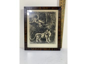 Chagall Etching Signed In Plate The Tiger And The Monkey