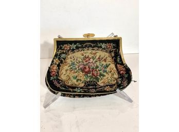 Vintage Well Done Floral Petit Point Purse