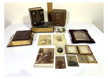 4 Victorian And Early 1900's Photo Albums, Portraits And Military!