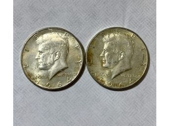 2 1964 Kennedy Half Dollars