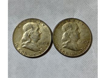2 1949 Franklin Half Dollars