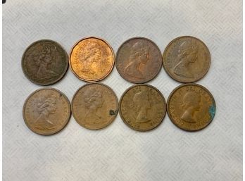 Lot Of 8 Canadian Pennies 55
